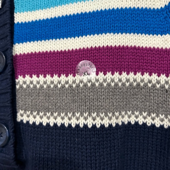 NEW Navy Blue  AEROPOSTALE Striped SWEATER Henley HOODIE Size XL X-Large NWT - Picture 3 of 9